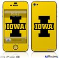 iPhone 4S Decal Style Vinyl Skin - Iowa Hawkeyes 04 Black on Gold