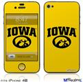 iPhone 4S Decal Style Vinyl Skin - Iowa Hawkeyes Tigerhawk Oval 01 Black on Gold