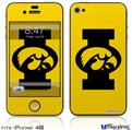 iPhone 4S Decal Style Vinyl Skin - Iowa Hawkeyes Tigerhawk Oval 02 Black on Gold