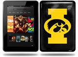 Iowa Hawkeyes Tigerhawk Oval 02 Gold on Black Decal Style Skin fits Amazon Kindle Fire HD 8.9 inch